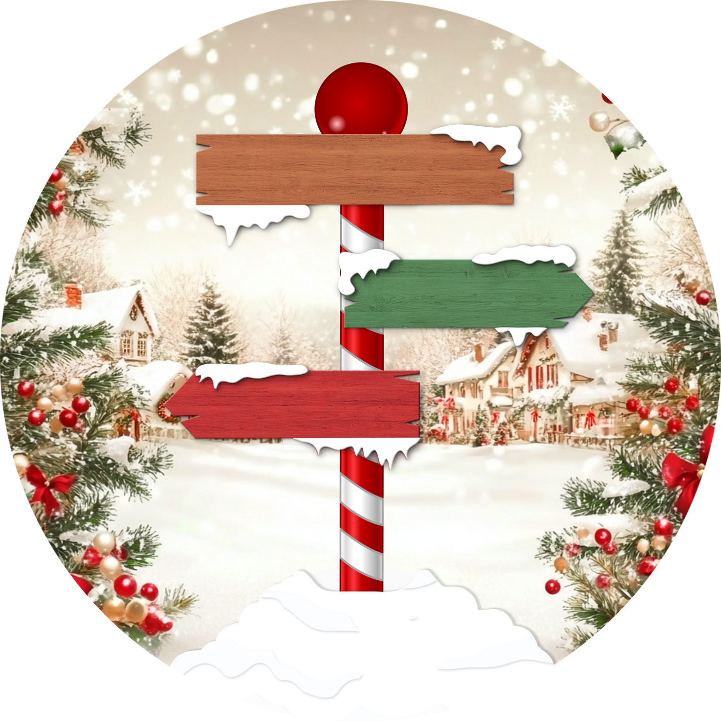 Personalised Family North Pole Christmas Bauble