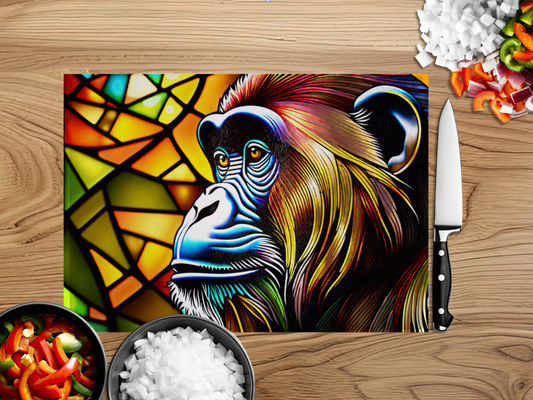 Stunning Colourful Gorilla Cutting Board