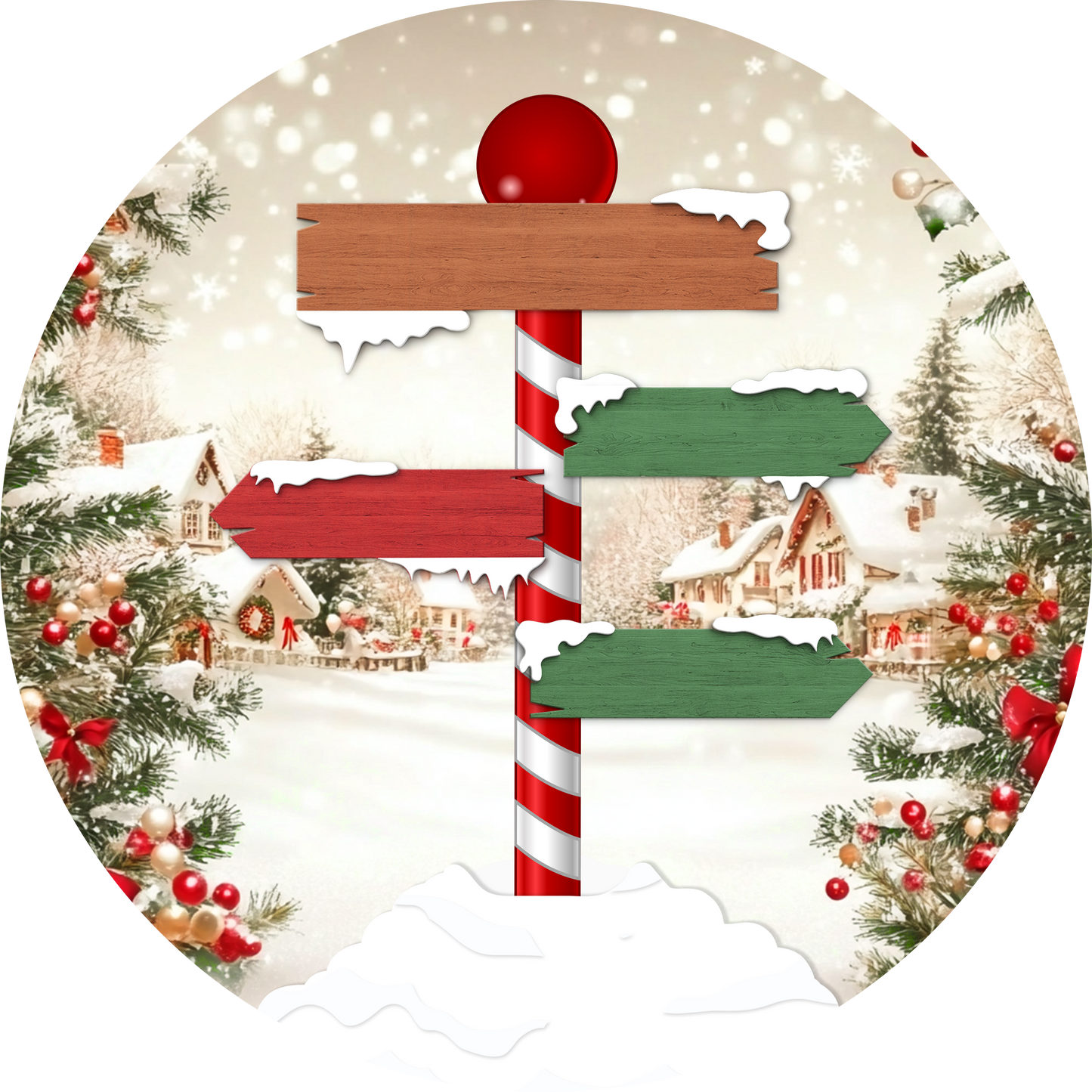 Personalised Family North Pole Christmas Bauble