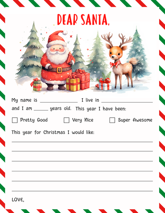 Dear Santa Christmas Letter