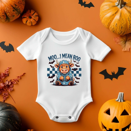 Funny Highland Cow Halloween Baby Vest