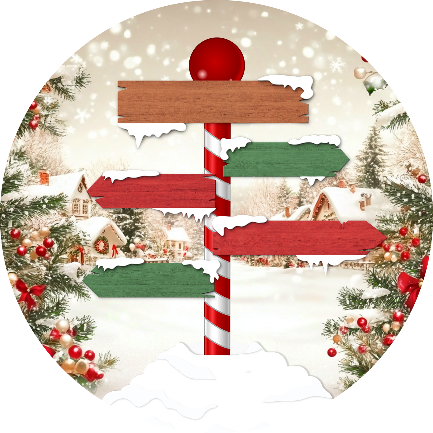 Personalised Family North Pole Christmas Bauble