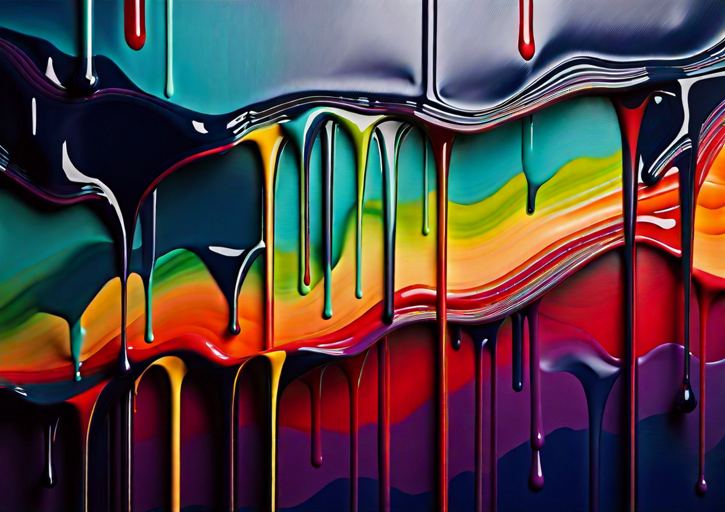 Multicolour Paint Drip Cutting Board