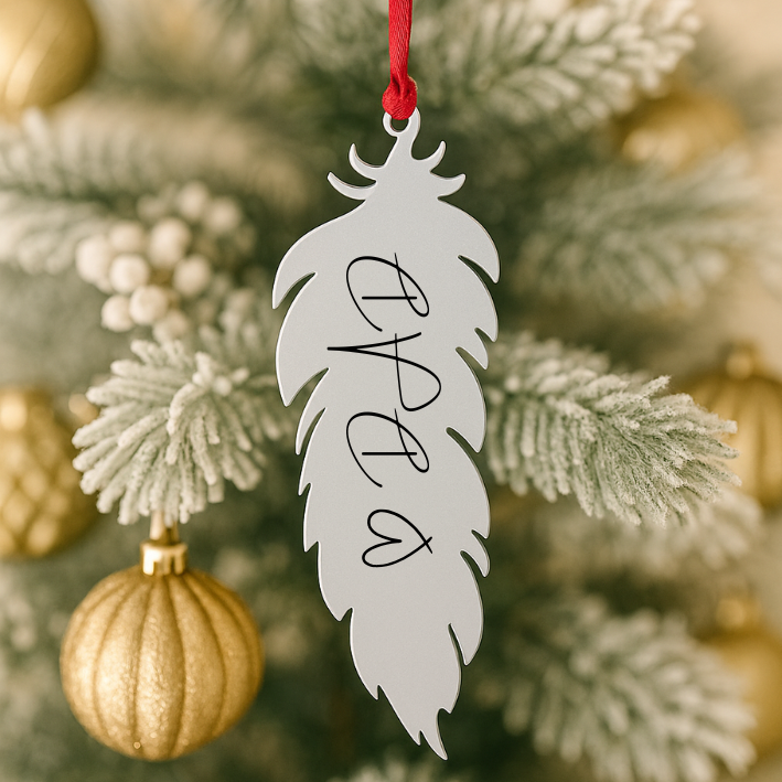 Dad Angel Feather Christmas Bauble