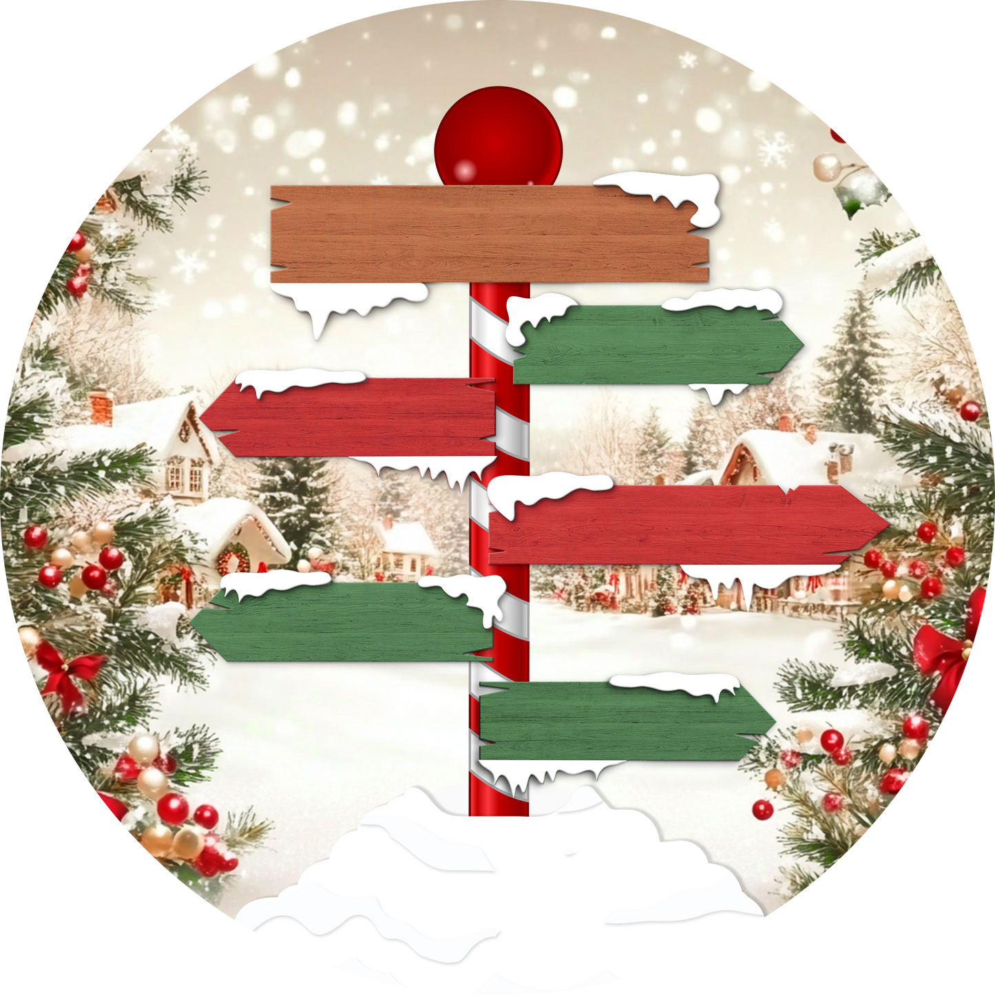 Personalised Family North Pole Christmas Bauble