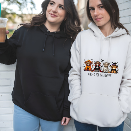 Ladies Halloween Adult Hoodies - Highland Cow Moo-d