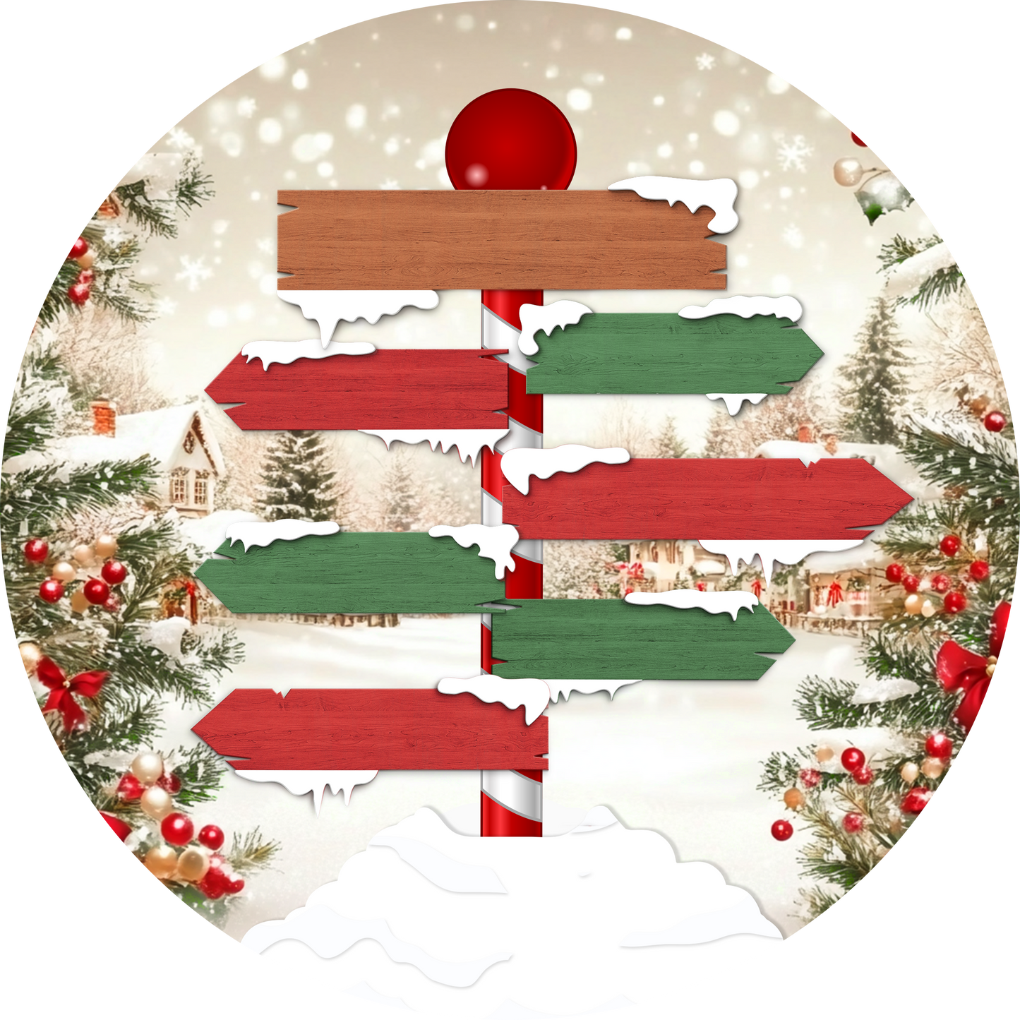 Personalised Family North Pole Christmas Bauble