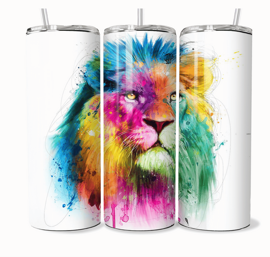 Artistic Lion Print Hot Cold Beverage 20oz Tumbler