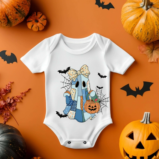 Halloween Patchwork Girl Ghost Baby Vest