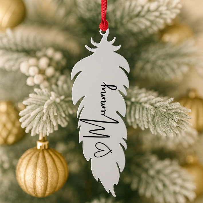 Mummy Angel Feather Christmas Bauble