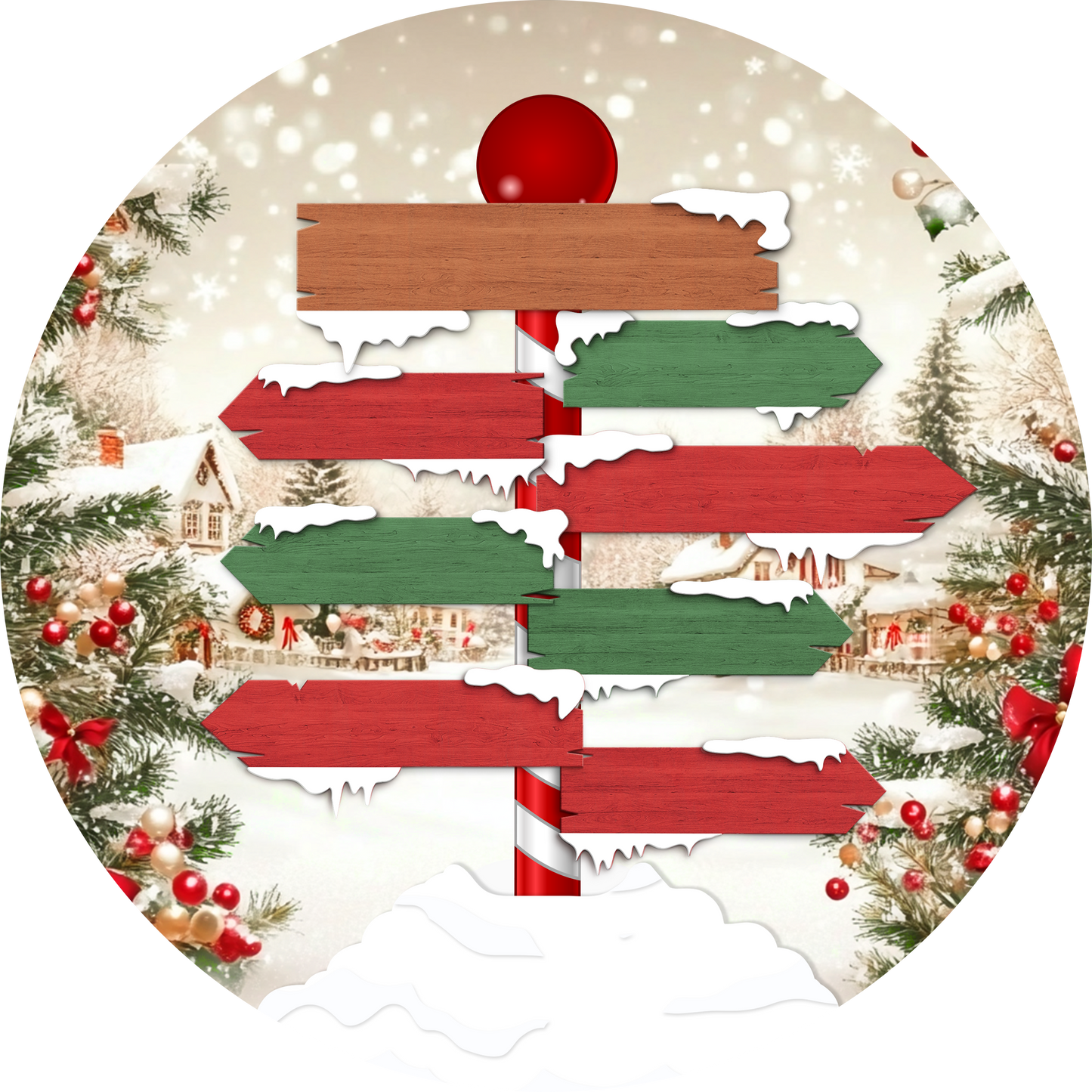 Personalised Family North Pole Christmas Bauble