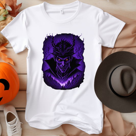 Unisex White & Purple Vampire Halloween T-Shirt