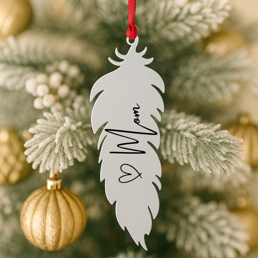 Mom Angel Feather Christmas Bauble