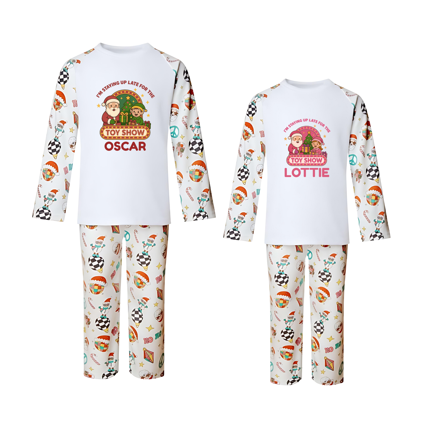 Personalised Groovy Christmas Kids PJs