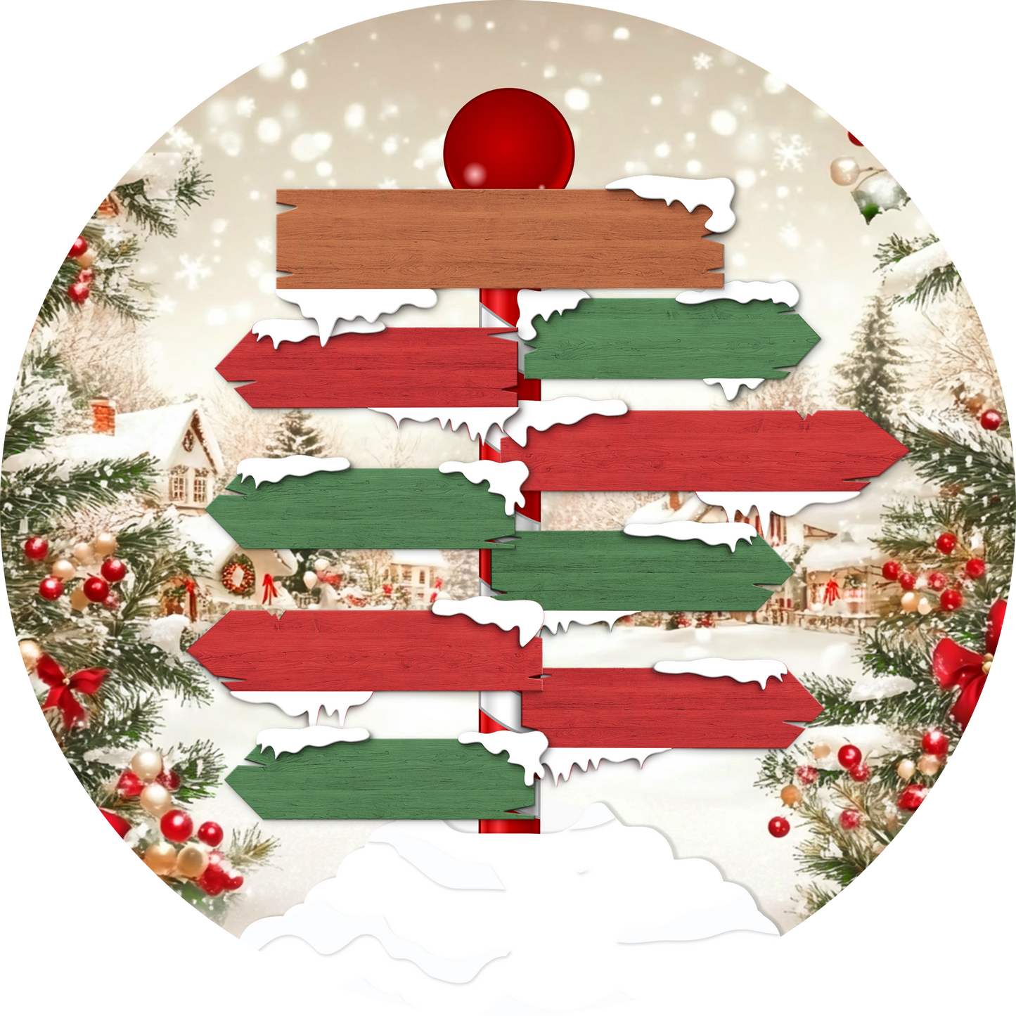 Personalised Family North Pole Christmas Bauble