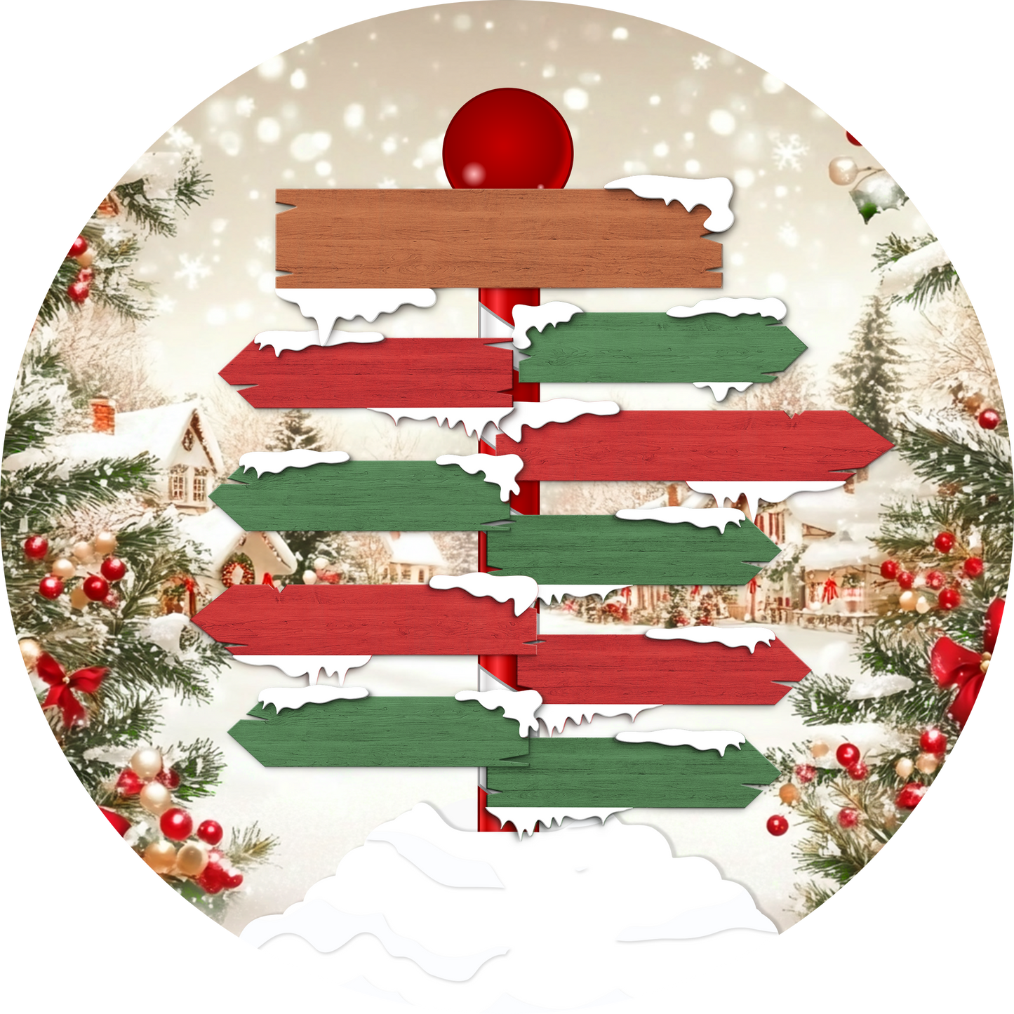 Personalised Family North Pole Christmas Bauble