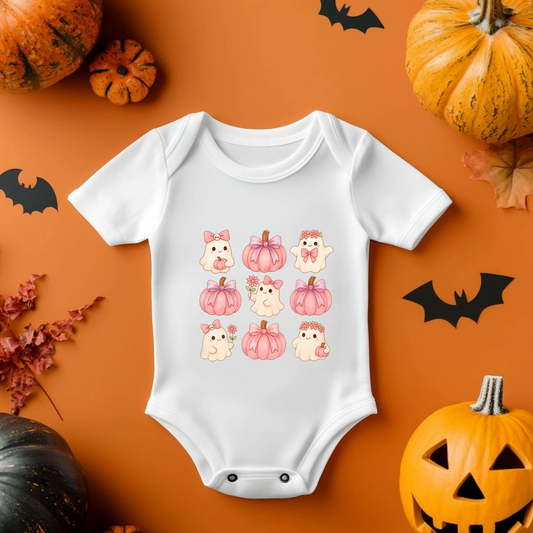 Halloween Pink Cute Ghost Baby Vest