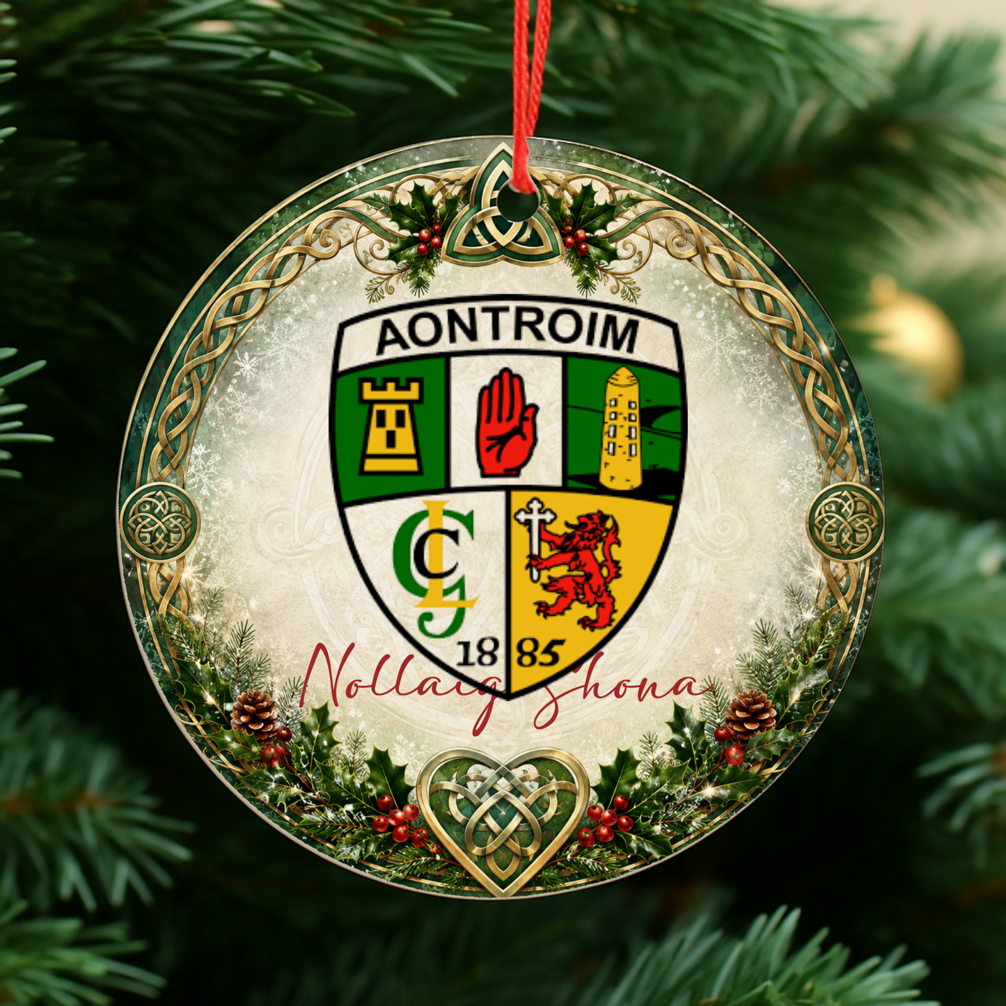 GAA County Antrim Christmas Bauble | Irish GAA Decoration