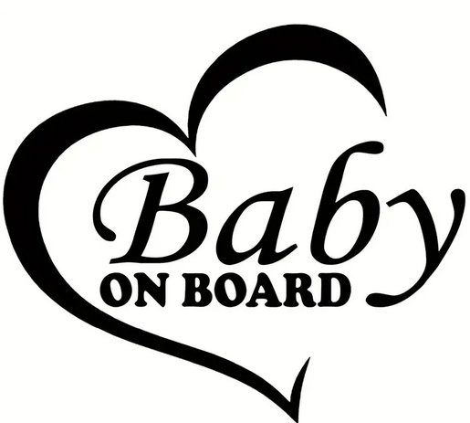 Baby On Board Heart Car Bumper Sticker