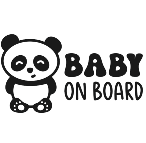 Baby On Board Panda Car Bumper Sticker