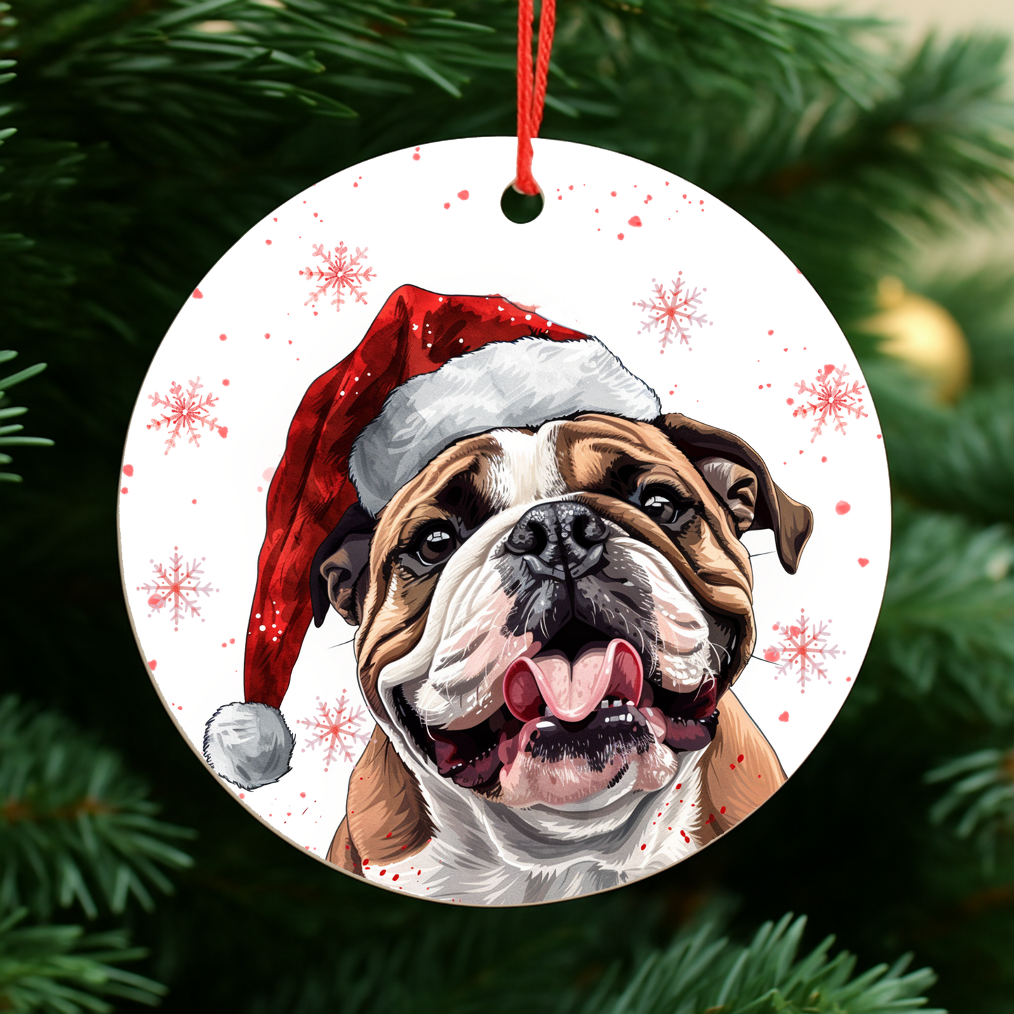 Bulldog Dog Christmas Bauble