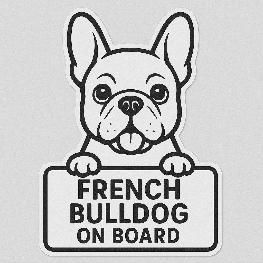French Bulldog On Board Car Bumper Sticker
