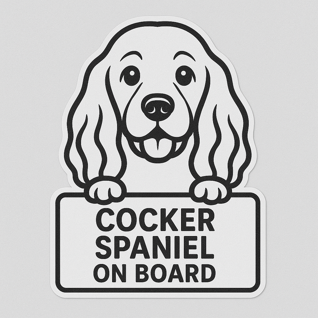 Cocker Spaniel Dog On Board Car Bumper Sticker