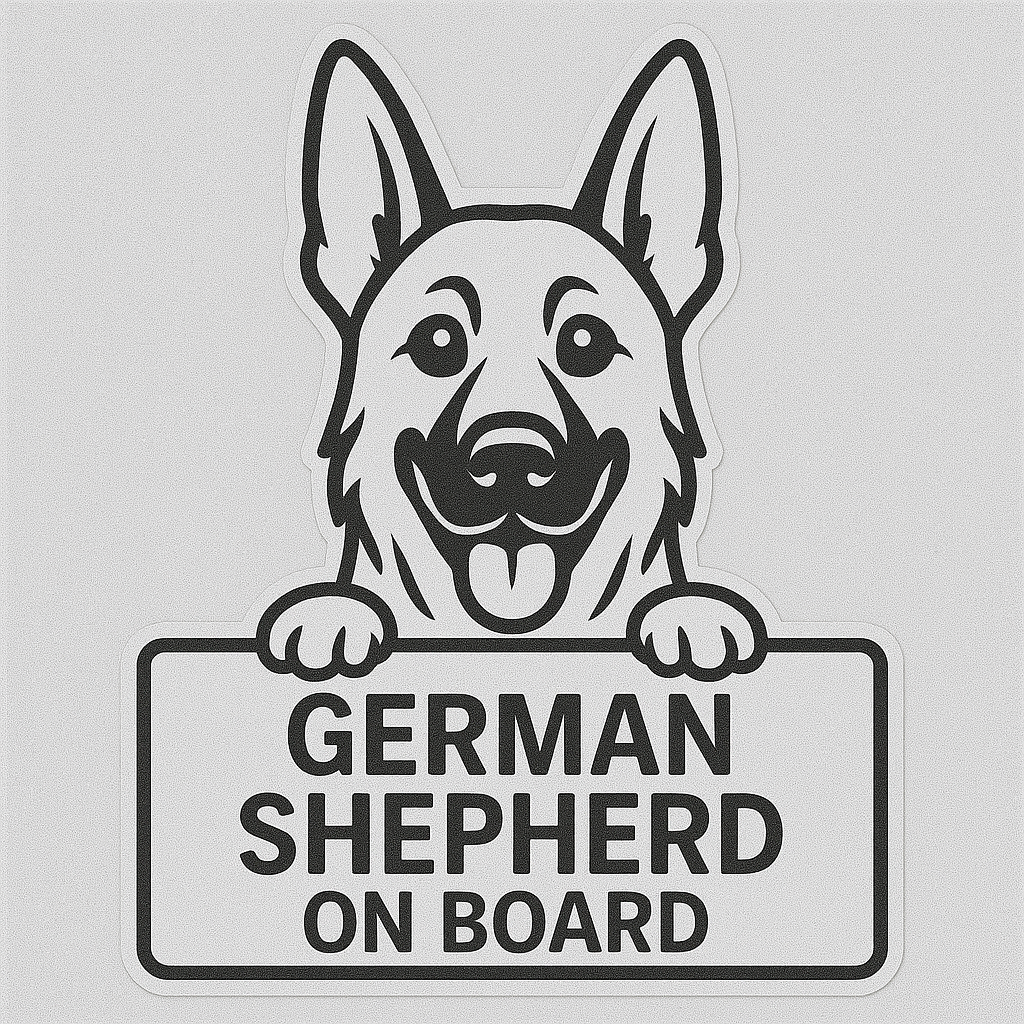German Shepherd Dog On Board Car Bumper Sticker