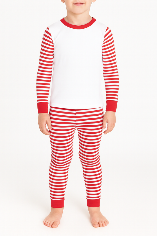 Personalised Red Striped Kids PJs