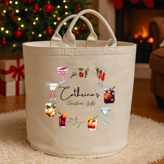 Personalised Trug - Cocktail Christmas - Add Your Name
