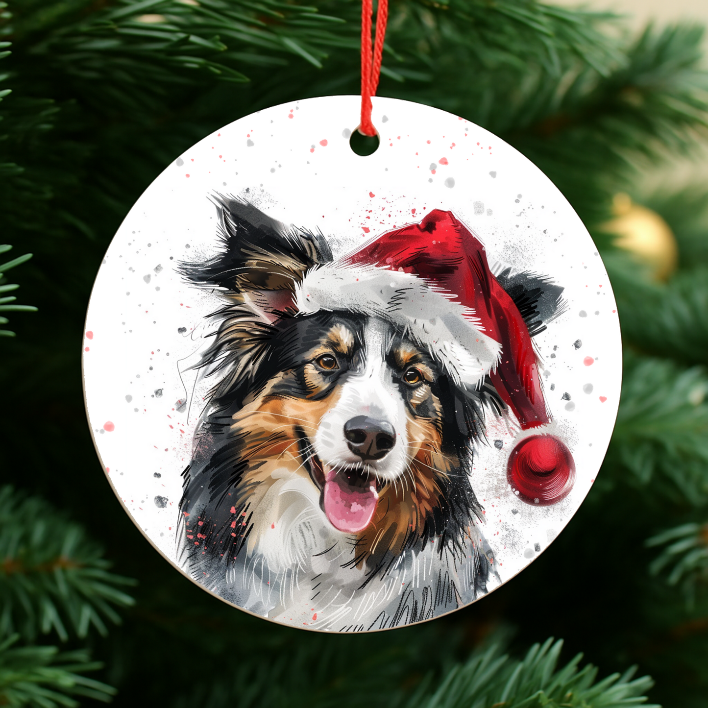 Collie Dog Christmas Bauble