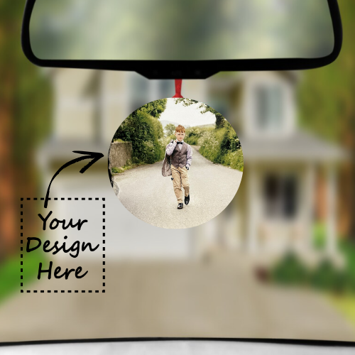 Personalised Circle Air Freshener With Fragrance