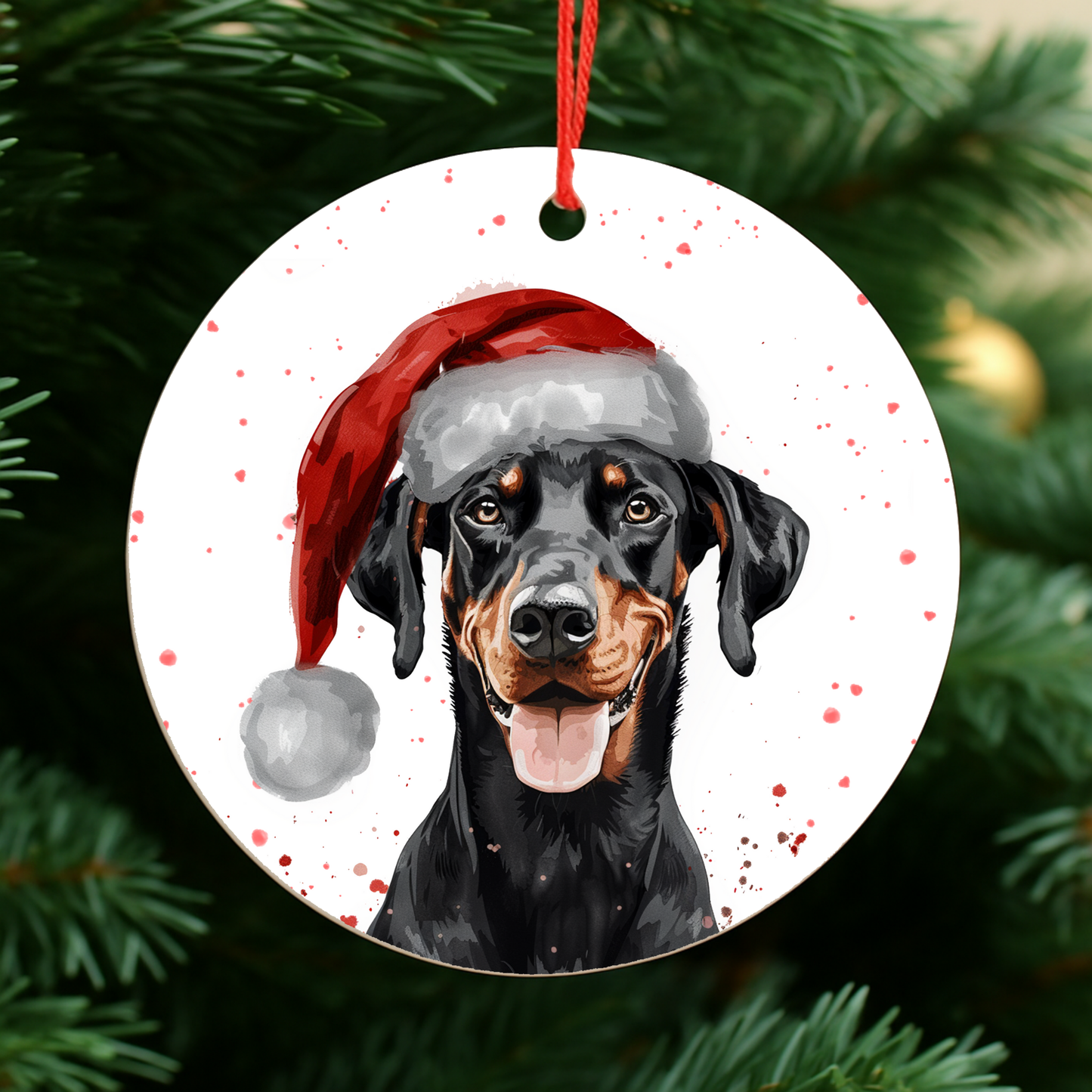 Doberman Dog Christmas Bauble