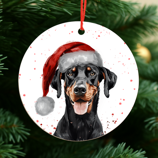 Doberman Dog Christmas Bauble