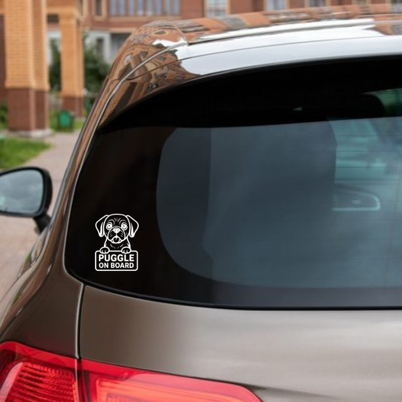Puggle Dog On Board Car Bumper Sticker