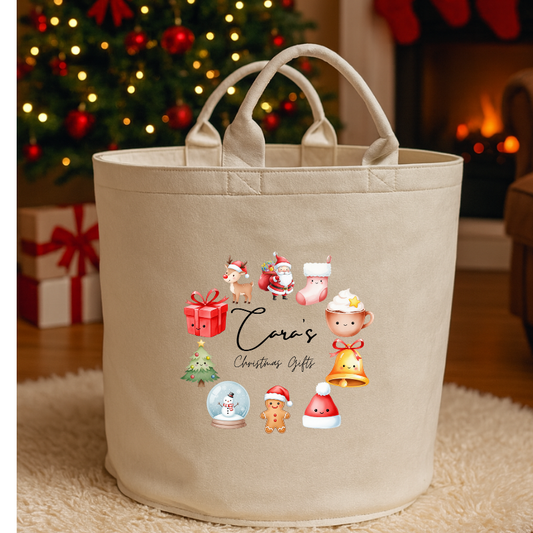 Personalised Trug - Cute Christmas - Add Your Name