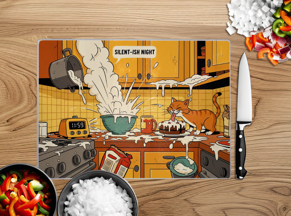 Messy Christmas Chopping Board