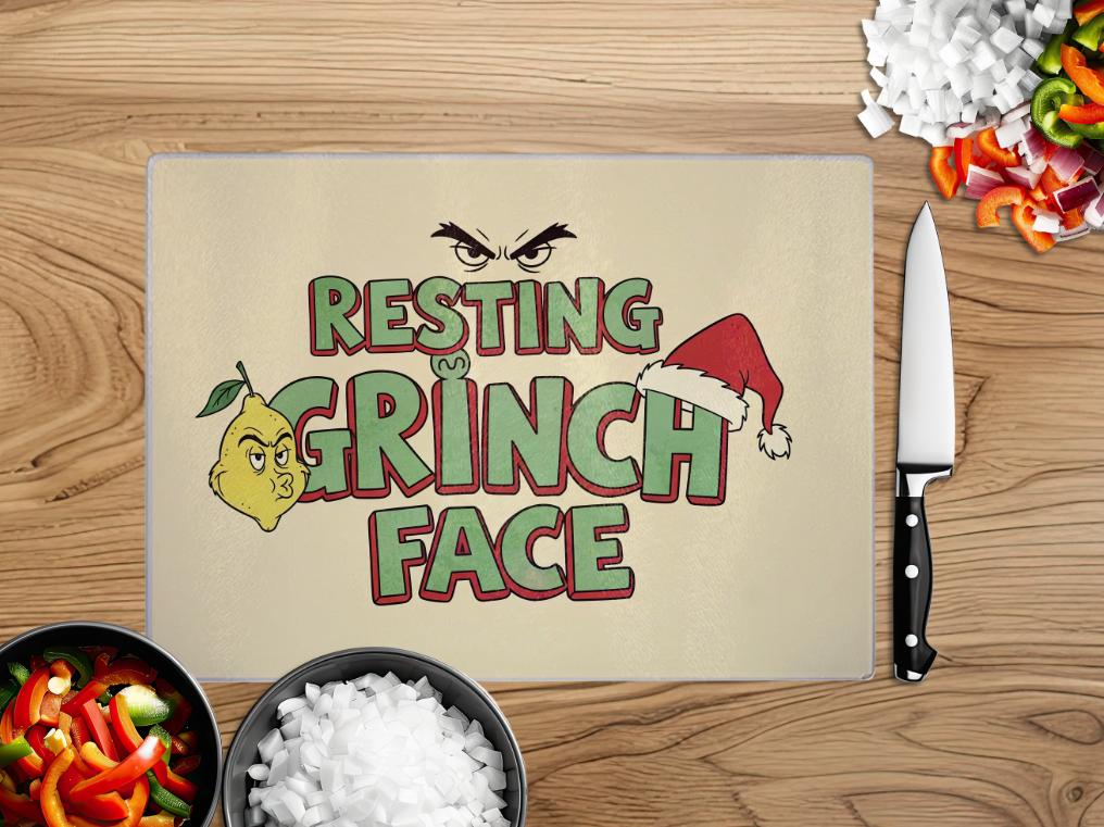Resting Grinch Face Chopping Board