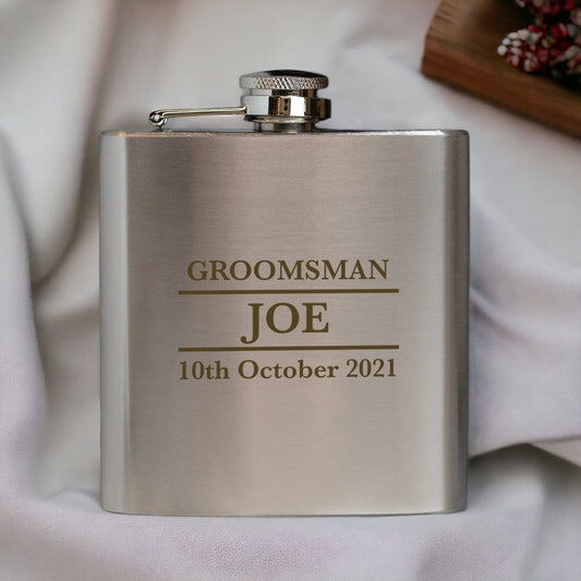 165ml Stainless Steel Hip Flask - Personalised