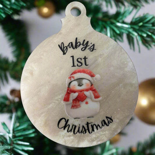 Baby's 1st Penguin Christmas Bauble