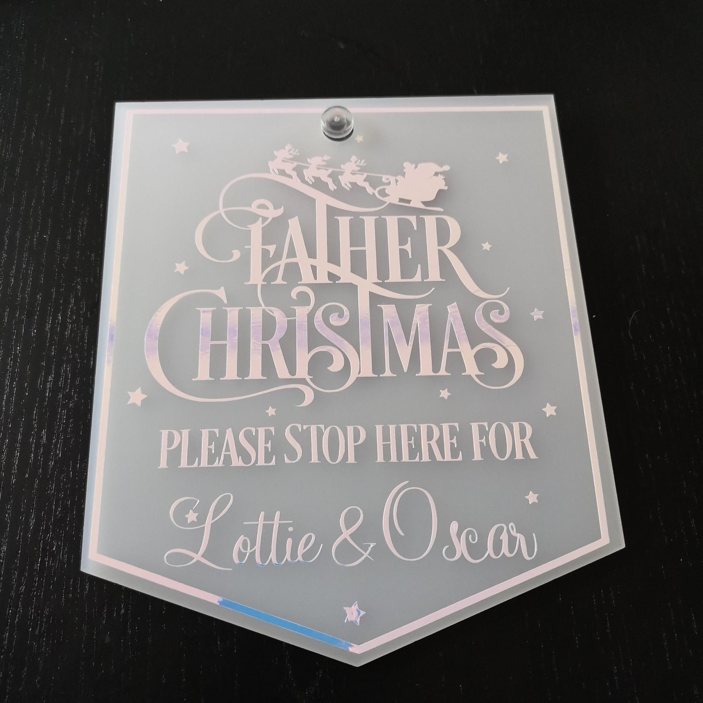 Personalised Father Christmas Stop Here Sign