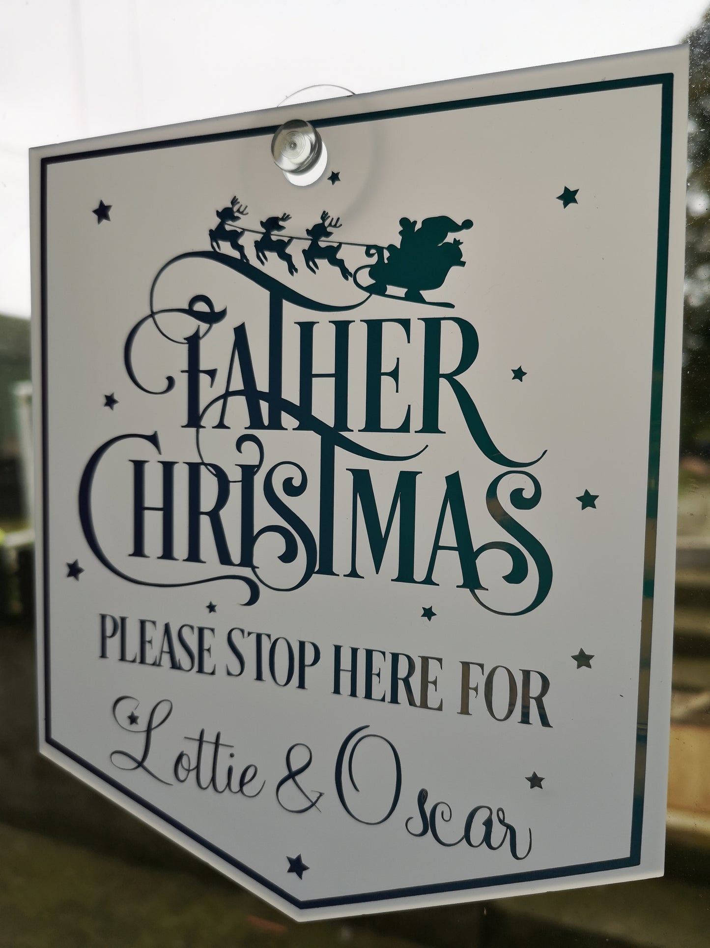 Personalised Father Christmas Stop Here Sign