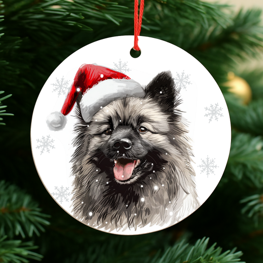 Keeshond Dog Christmas Bauble