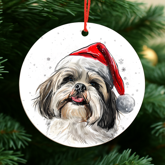 Lhasa Apso Dog Christmas Bauble
