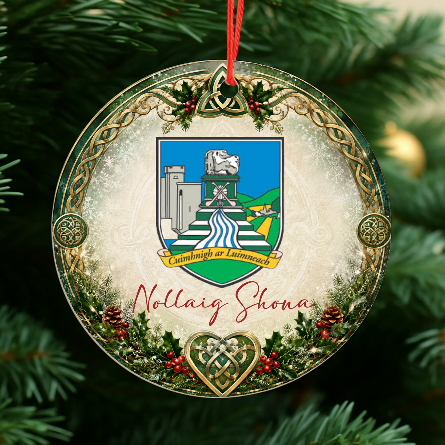 GAA County Limerick Christmas Bauble | Irish GAA Decoration