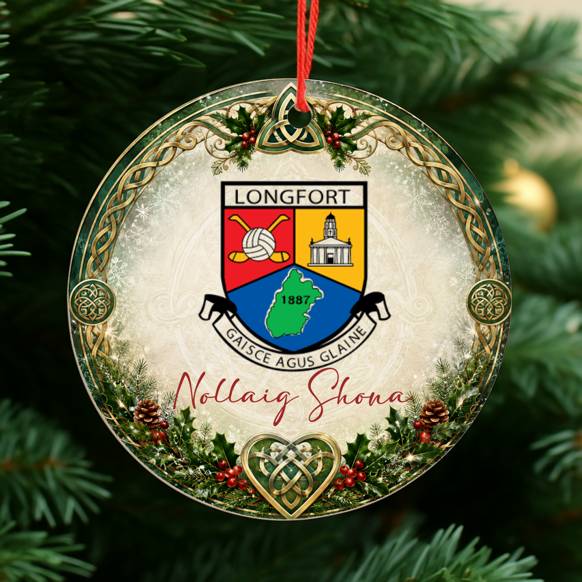 GAA County Longford Christmas Bauble | Irish GAA Decoration