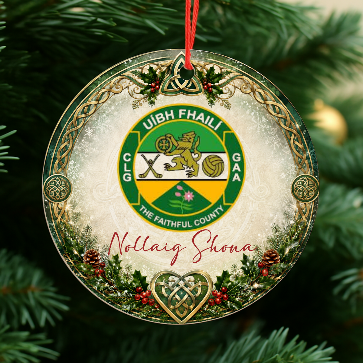 GAA County Offaly Christmas Bauble | Irish GAA Decoration