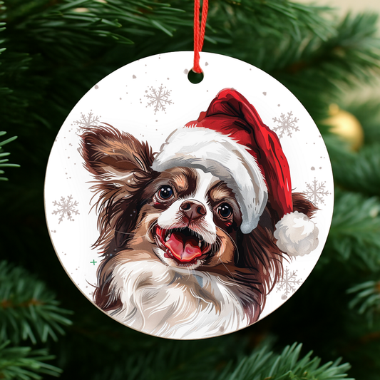 Papillion Dog Christmas Bauble