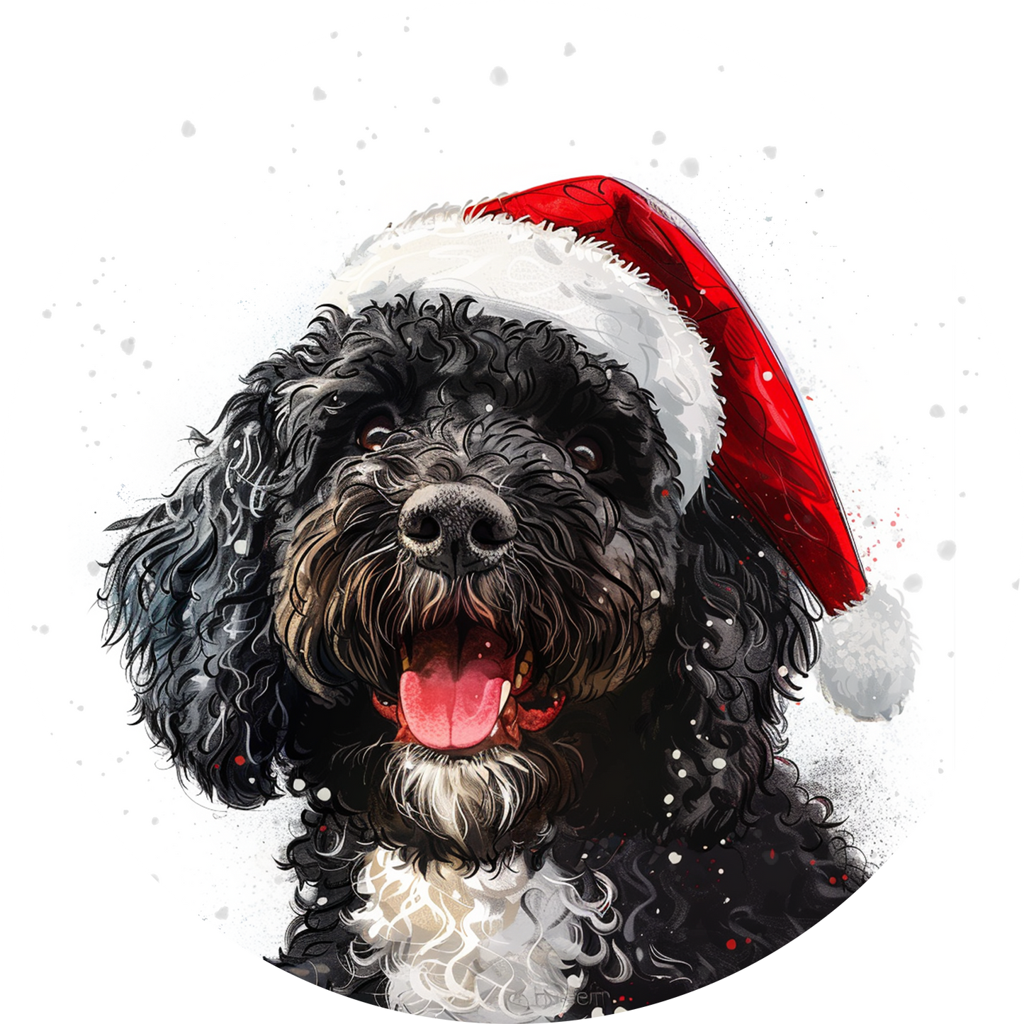 Black Portuguese Water Dog Christmas Bauble