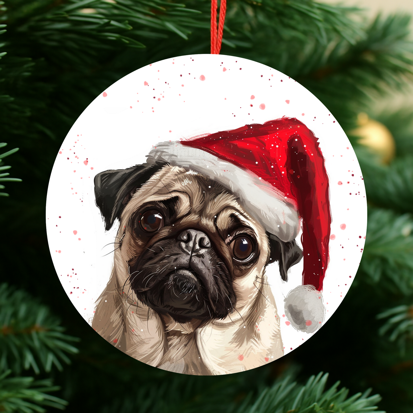 Pug Dog Christmas Bauble